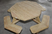 octagon picnic table, hand crafted